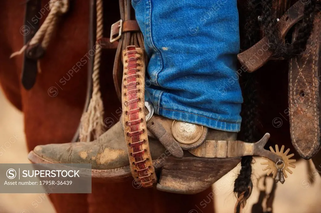 Cowboy boot with spur