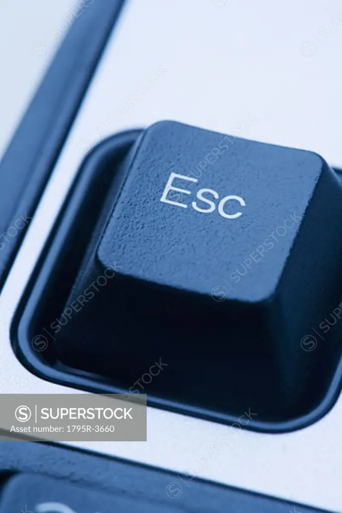 Closeup of escape key on keyboard