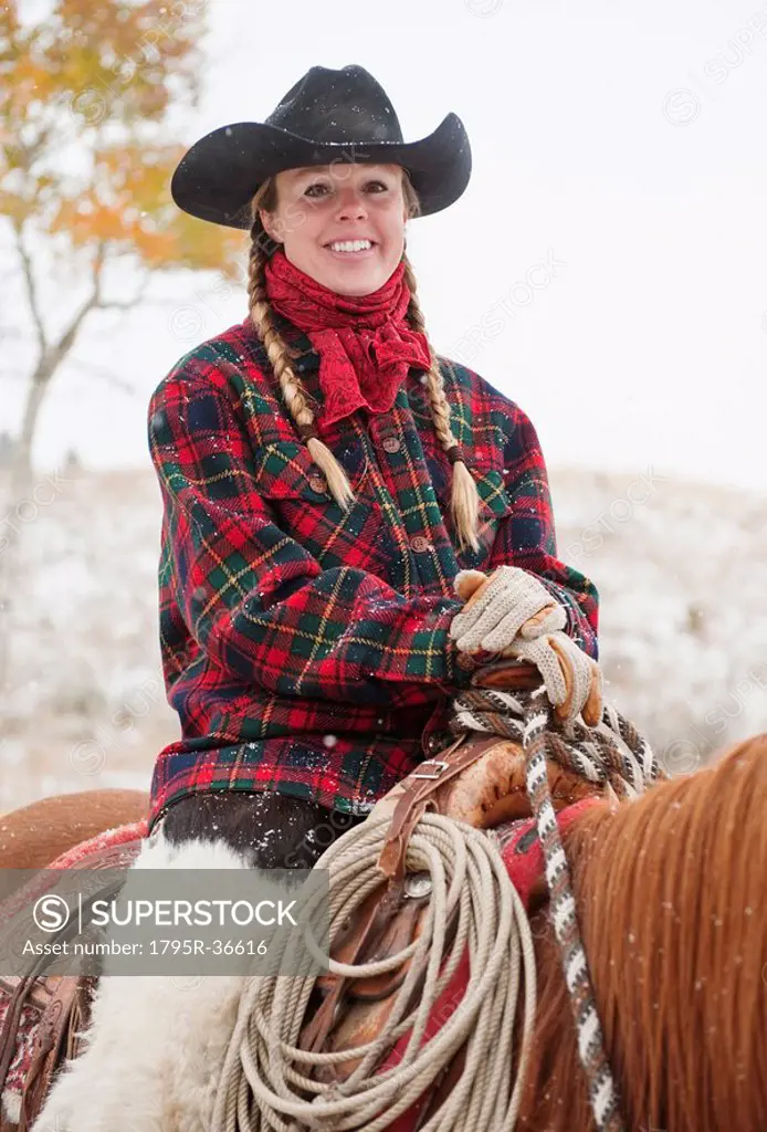 Cowgirl on horse