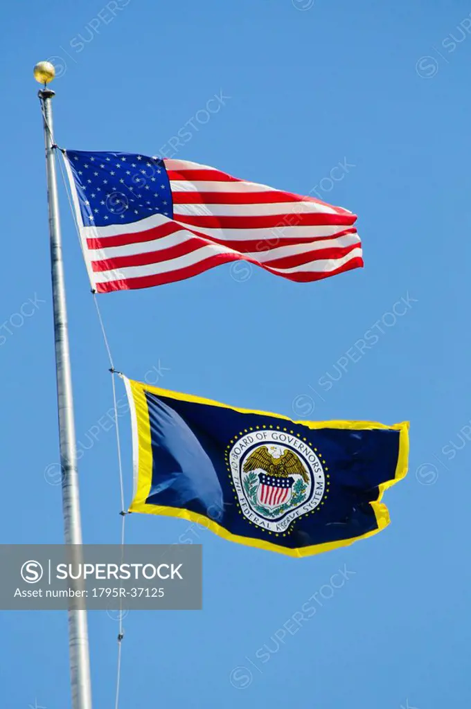 American and federal reserve flag