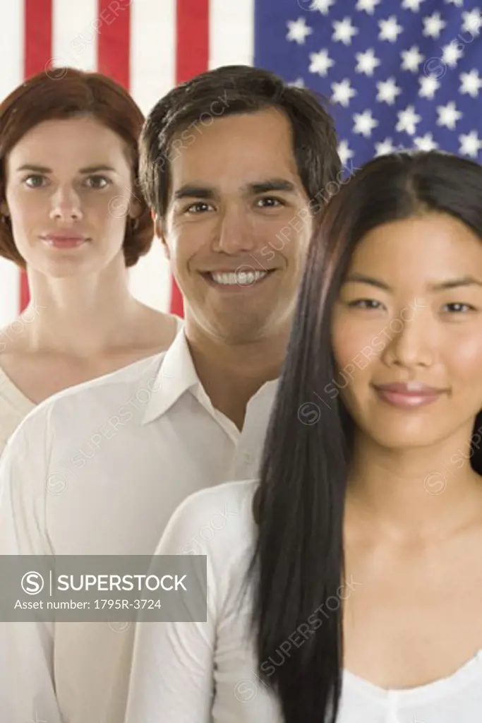 Portrait of three Americans