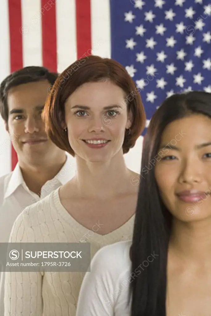 Portrait of three Americans