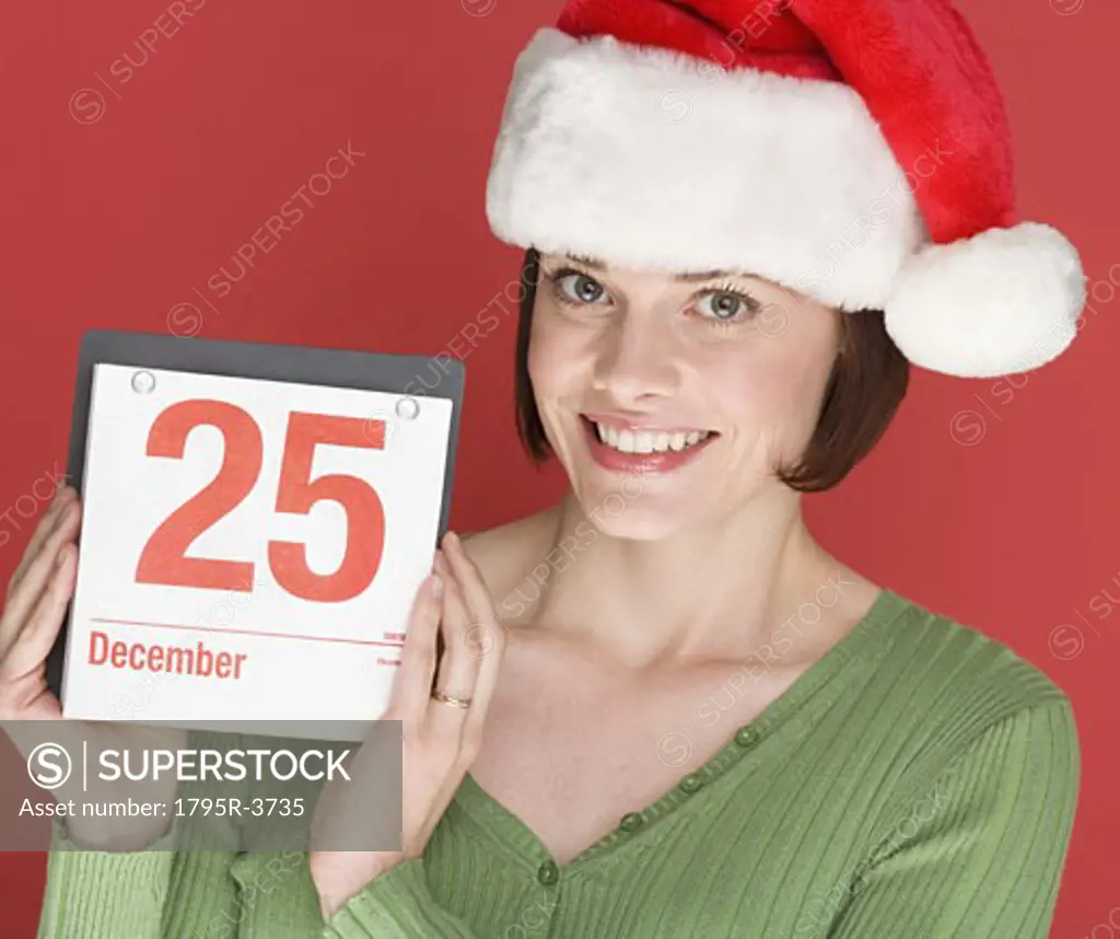Woman celebrating Christmas