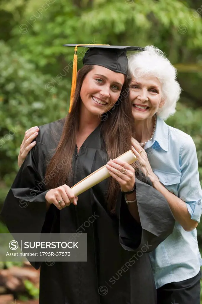 Graduate and elderly woman
