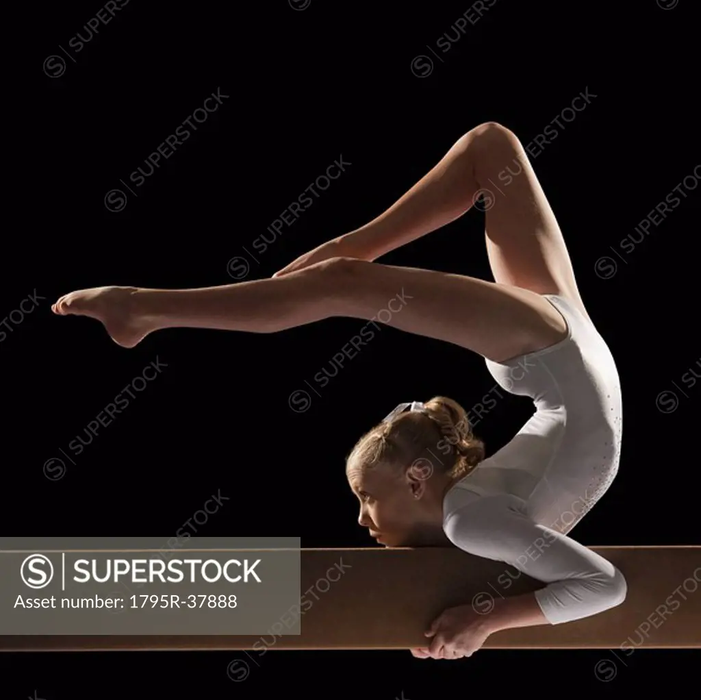 Gymnast on balance beam