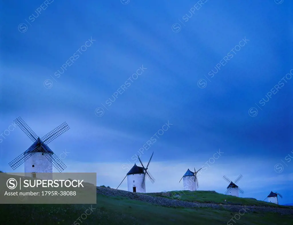 Row of windmills