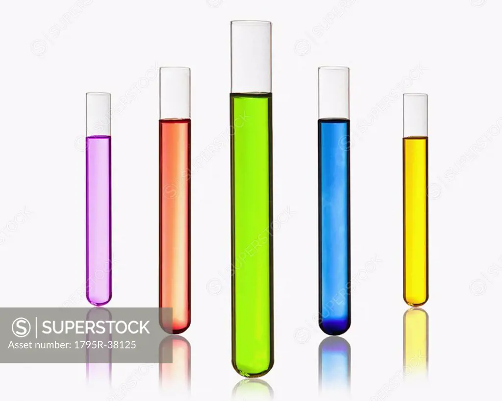 Beakers with colorful mixture