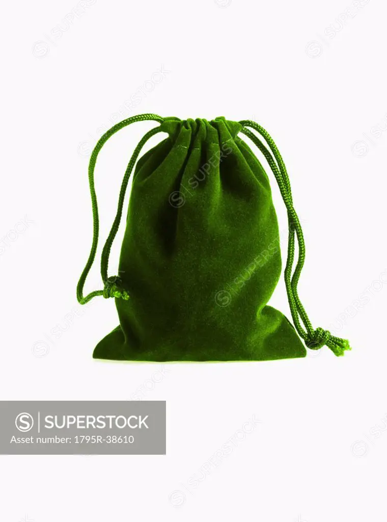 Green drawstring bag