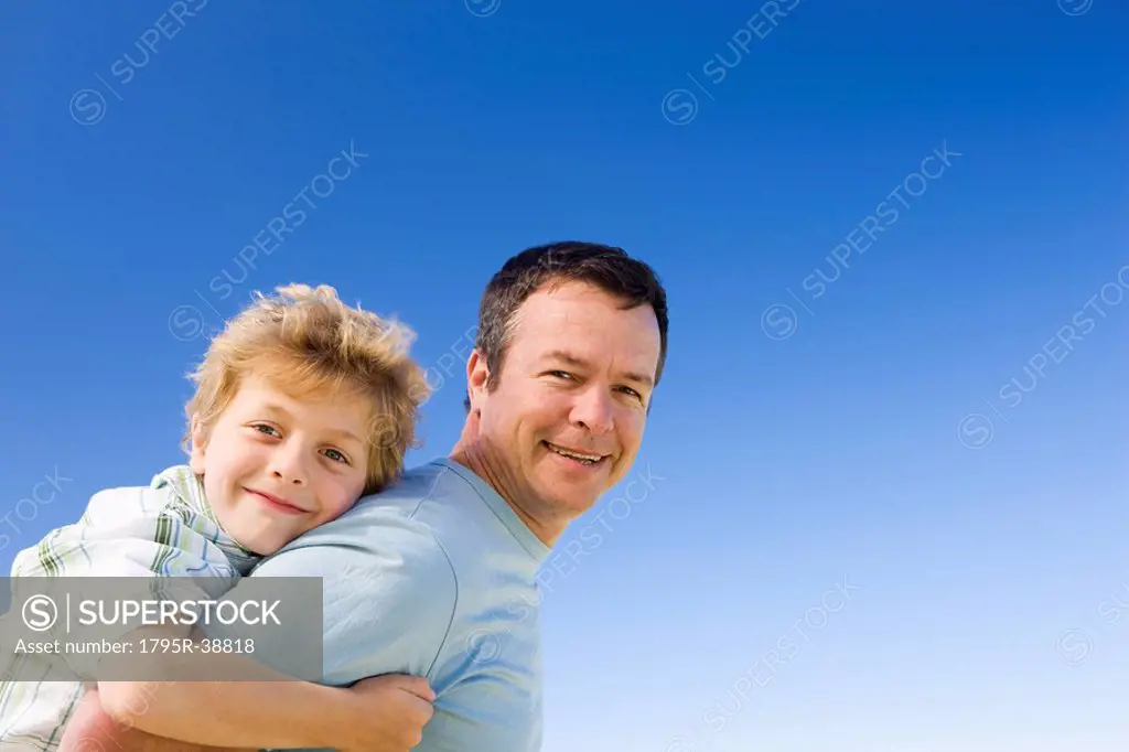 Father and son outdoors