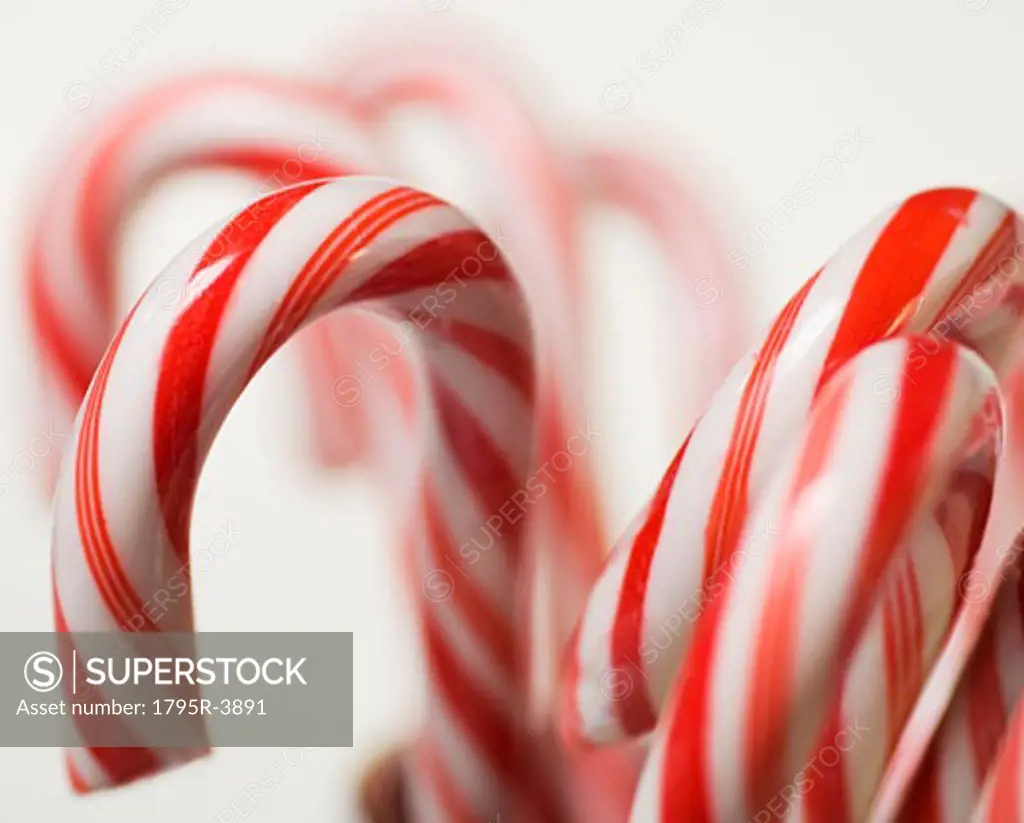 Closeup of candy canes