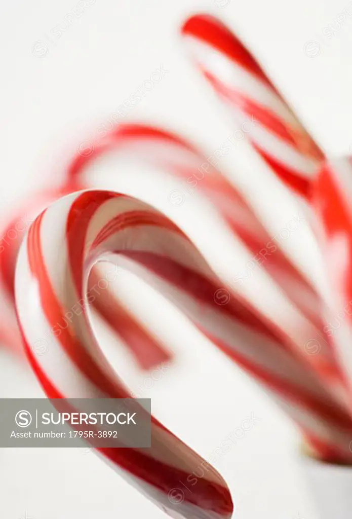Closeup of candy canes
