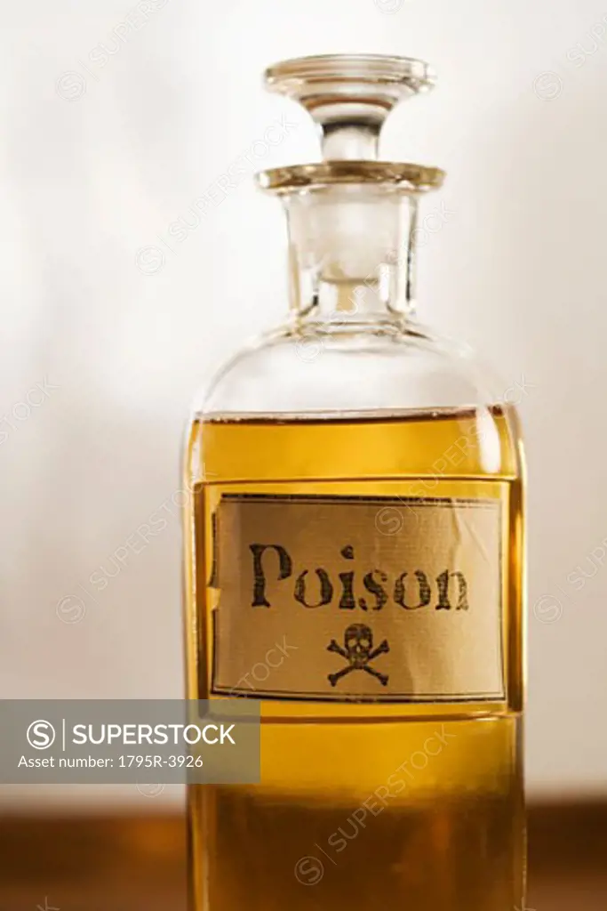 Still life of a bottle of poison