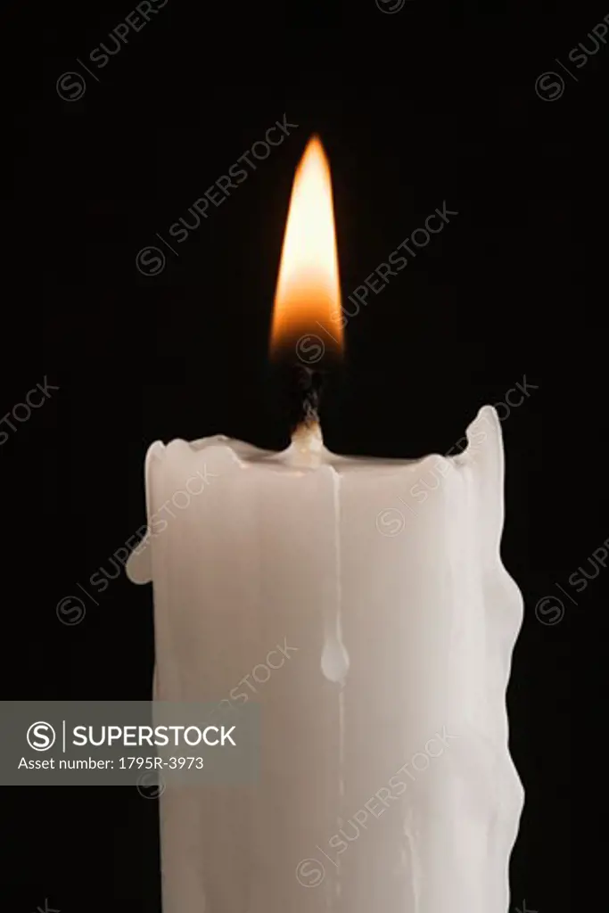 Closeup of a burning candle