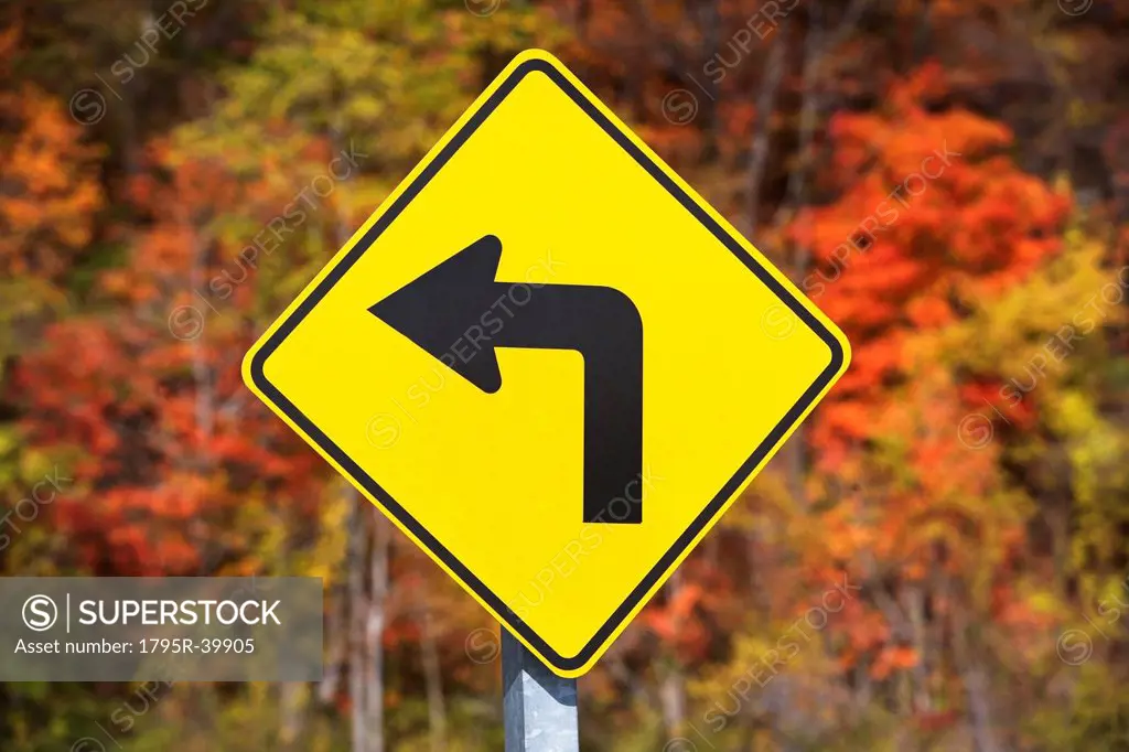 USA, New York, Croton, yellow road sign