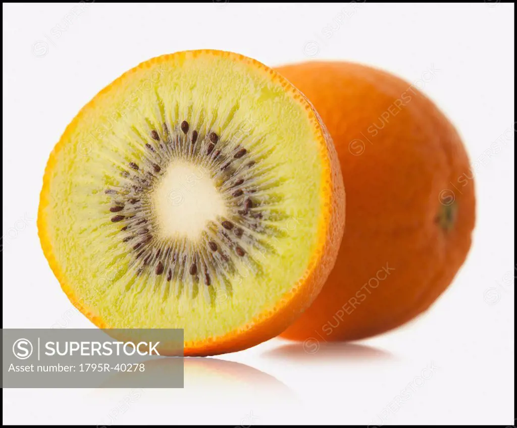 Mixture of orange and kiwi fruit