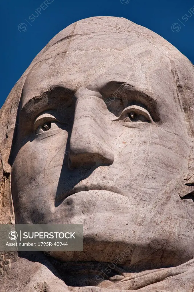 USA, South Dakota, George Washington on Mt Rushmore National Monument