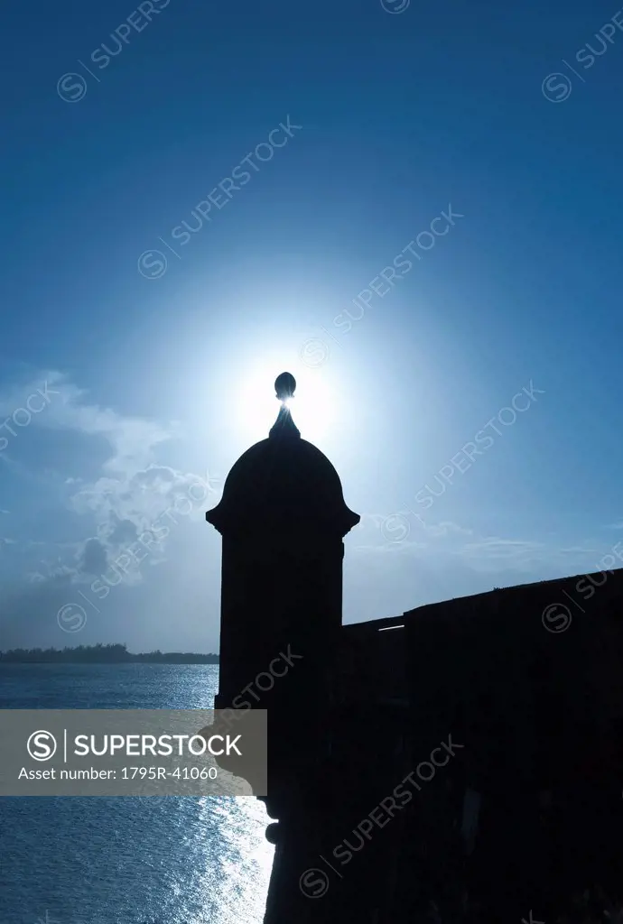 Puerto Rico, Old San Juan, Silhouette of Fort San Felipe del Morro