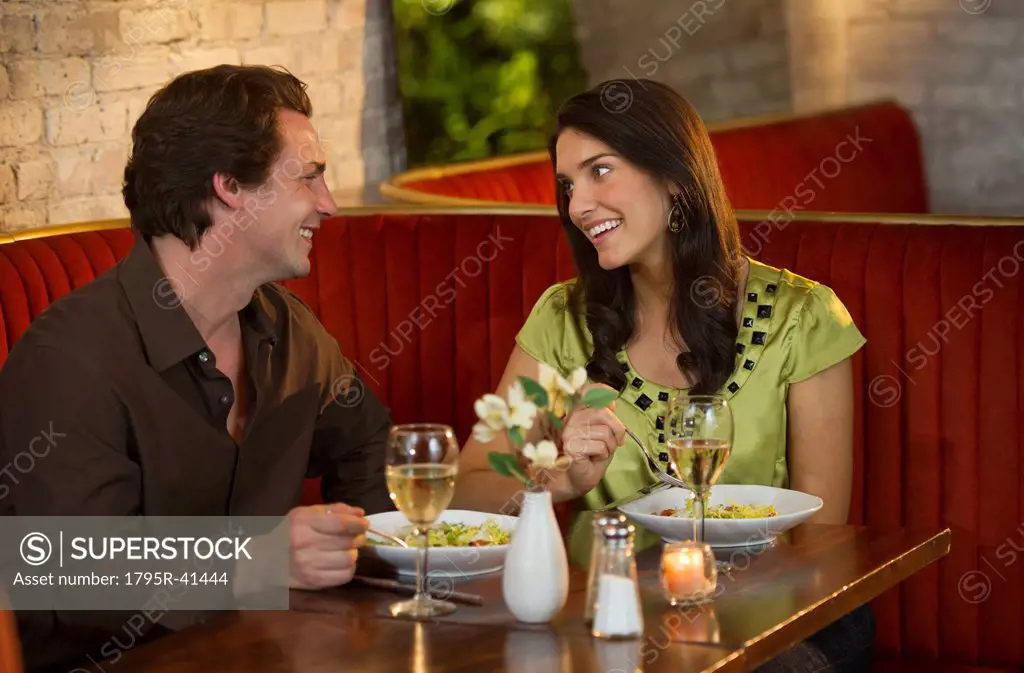 Couple dining together in restaurant