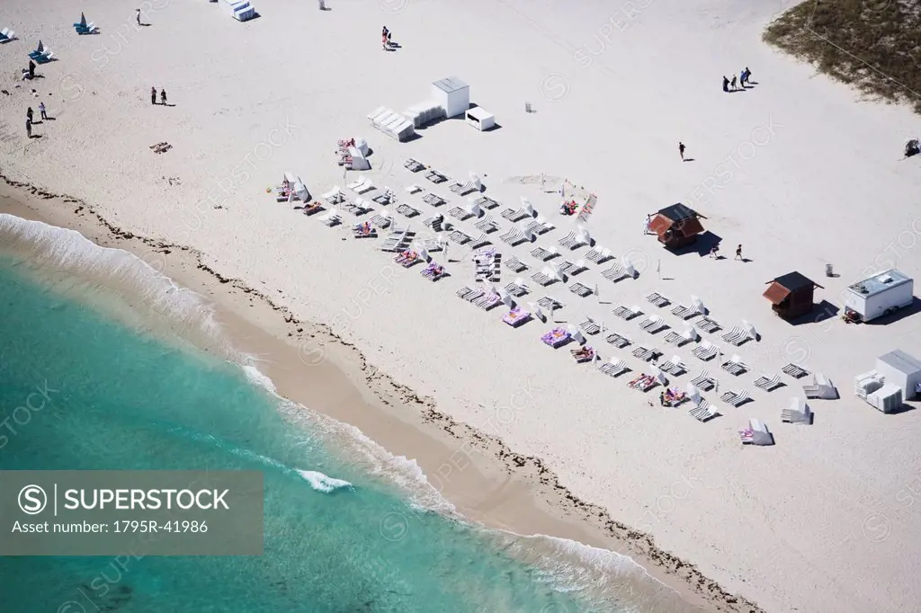 USA, Florida, Miami, Aerial view of sandy beach