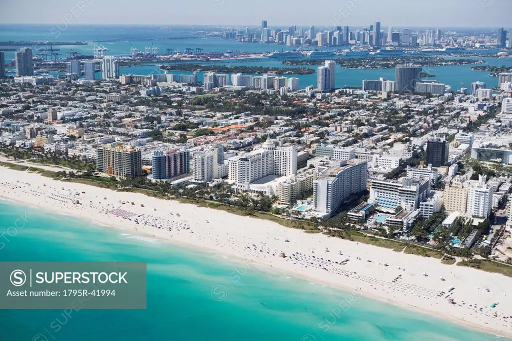 USA, Florida, Miami, Cityscape with beach