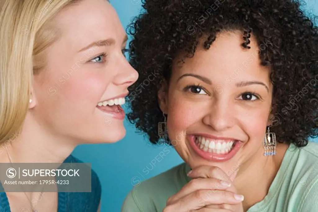 Closeup of two smiling women