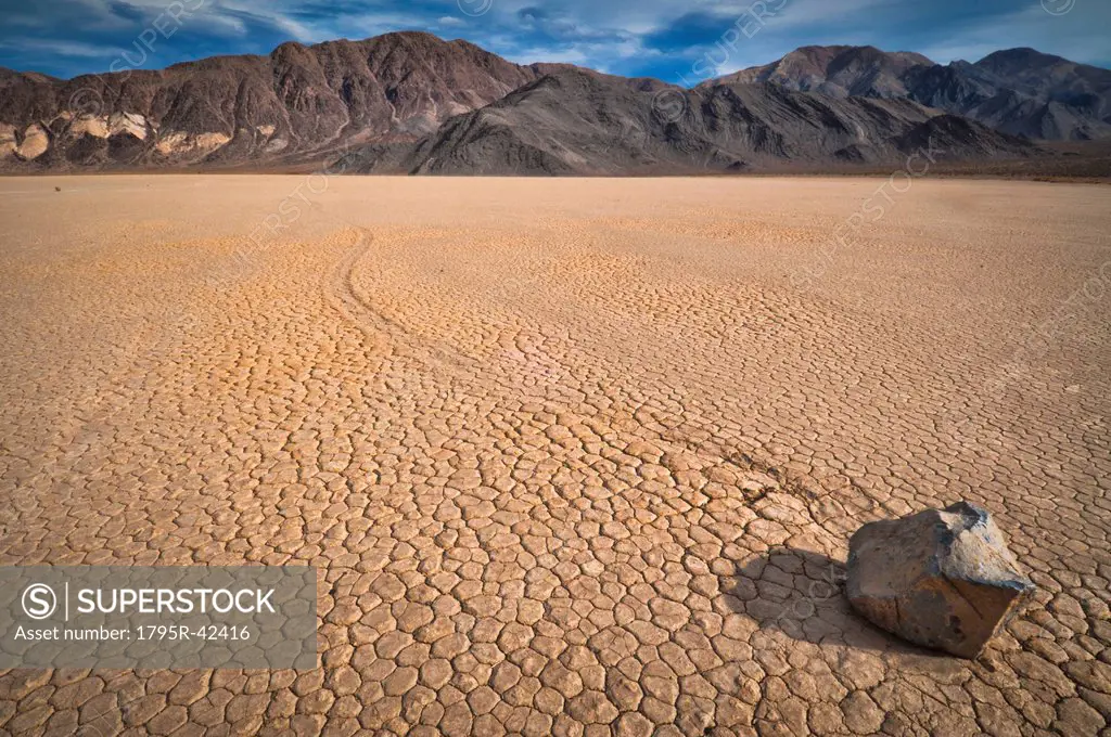 USA, Death Valley, Rock on Playa
