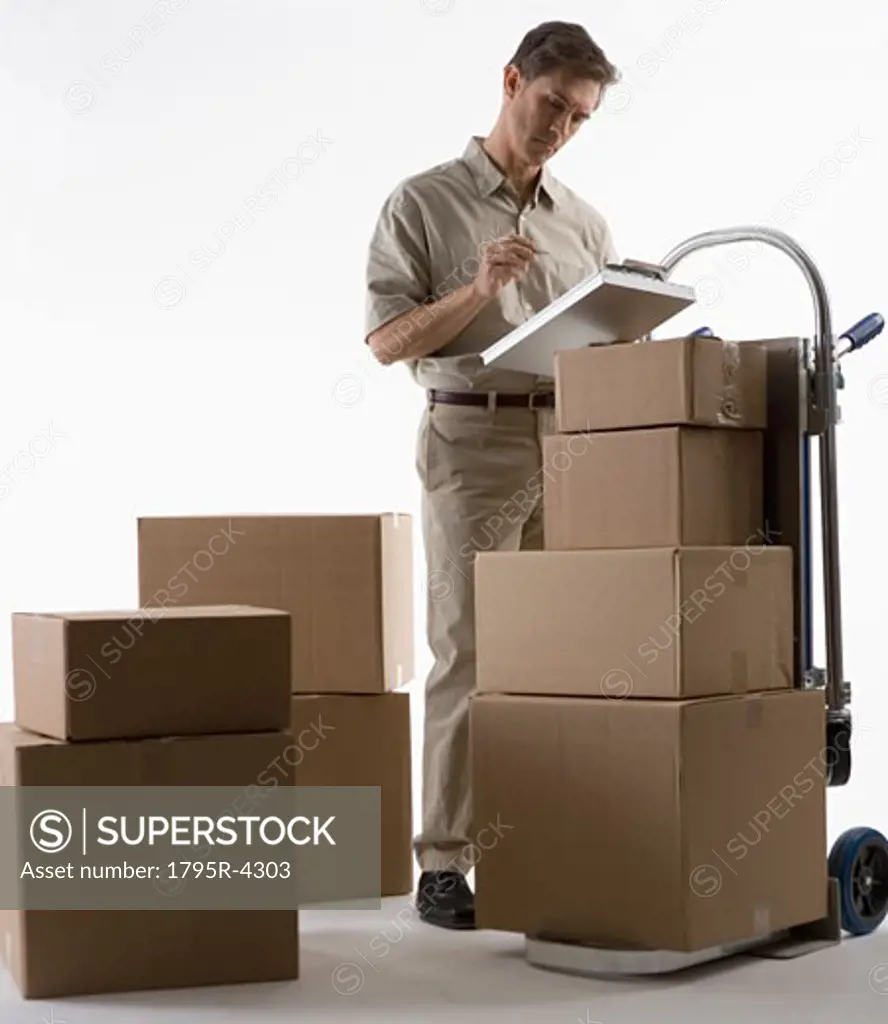 Delivery man with packages