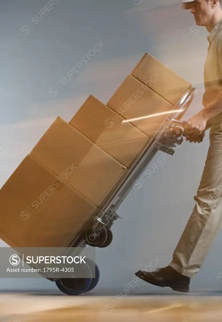 Delivery man with packages