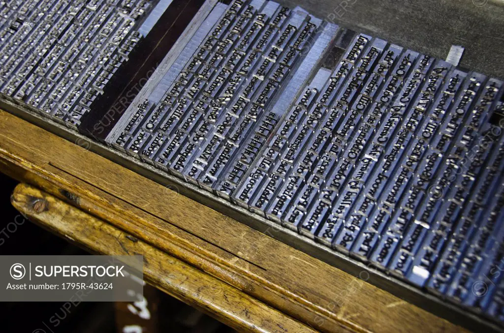 Close up of printing plate