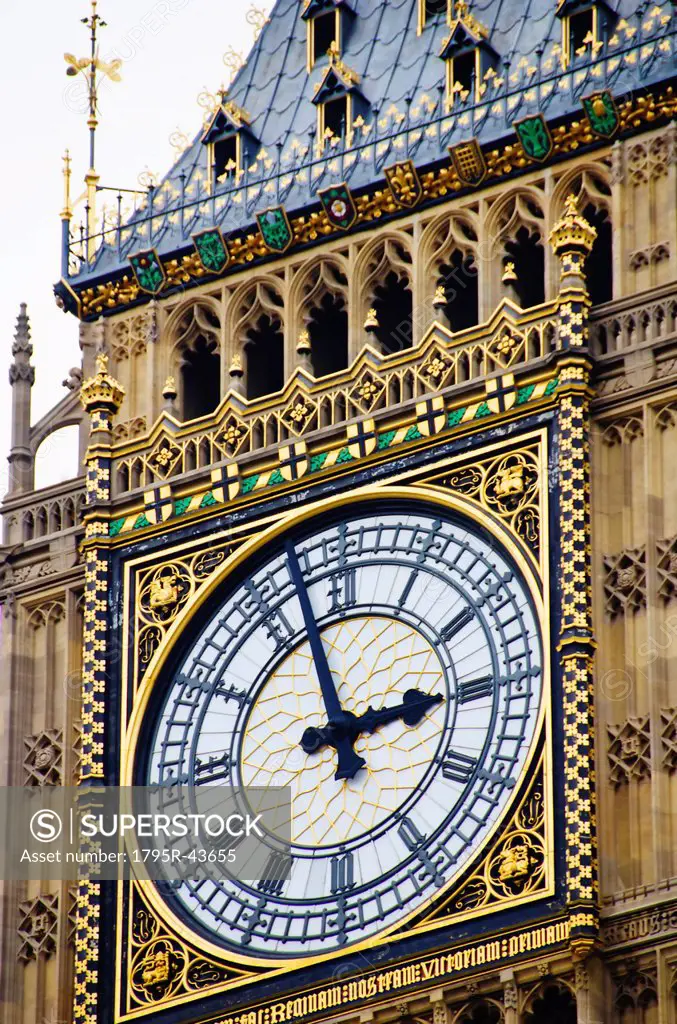 United Kingdom, London, Big Ben clock face
