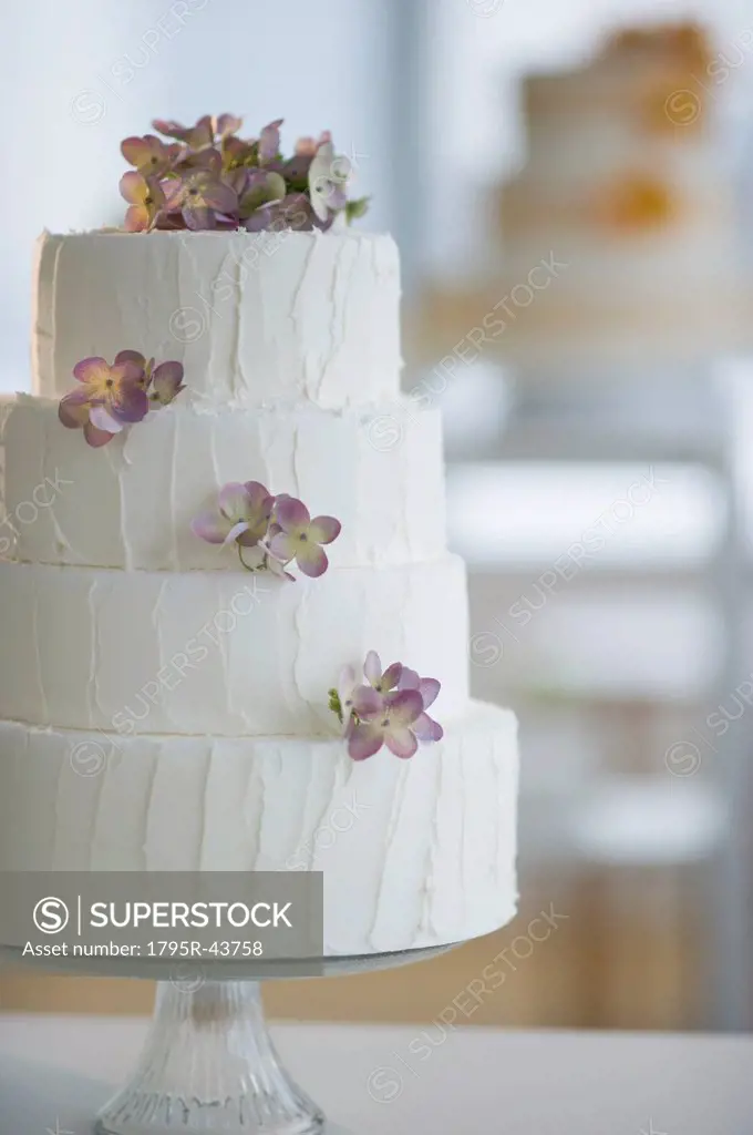 Wedding cake on cake stand