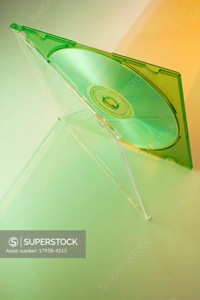 Close-up of cd in clear case
