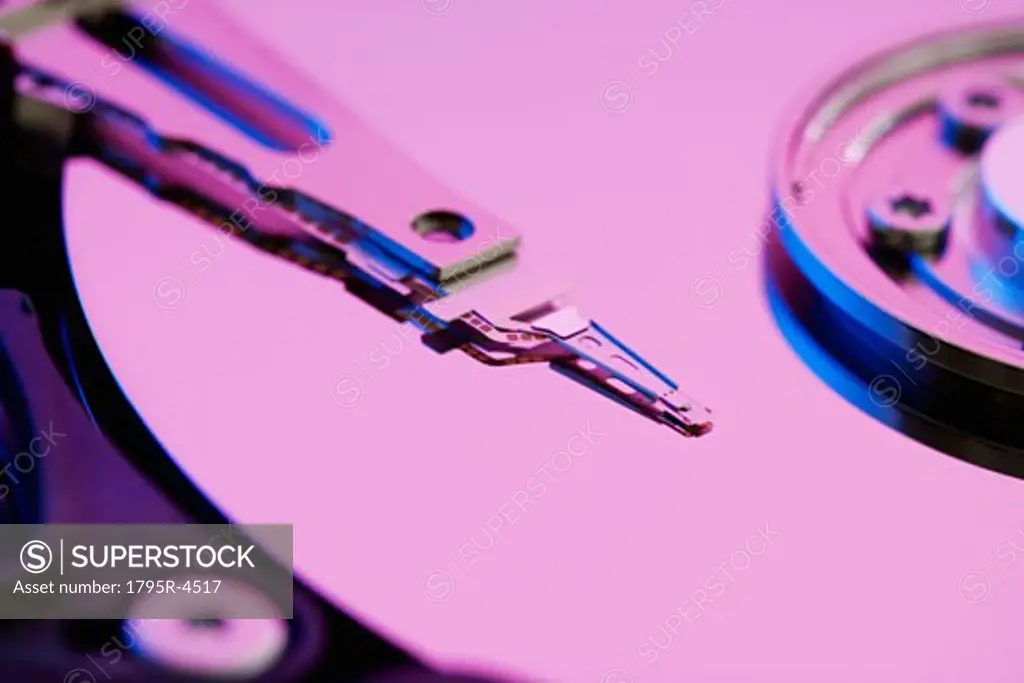Close-up of computer hard drive