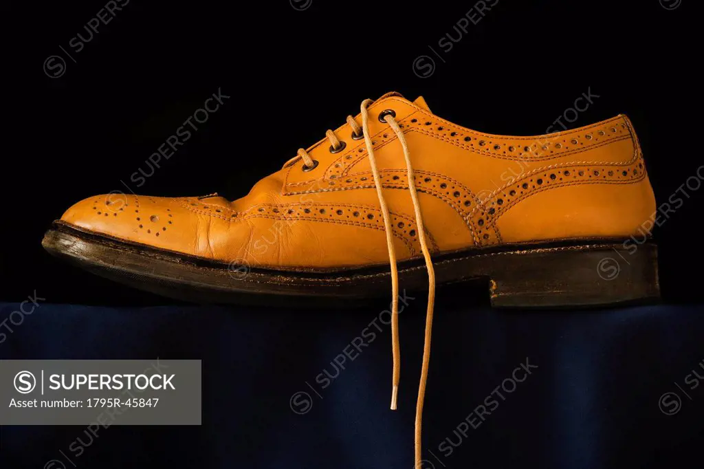 Traditional brogue on black background
