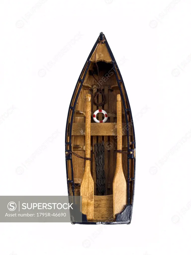 Studio shot of wooden boat