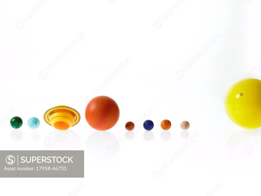 Solar system on white background