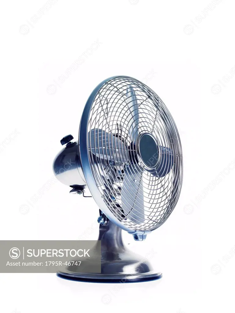 Electric fan on white background