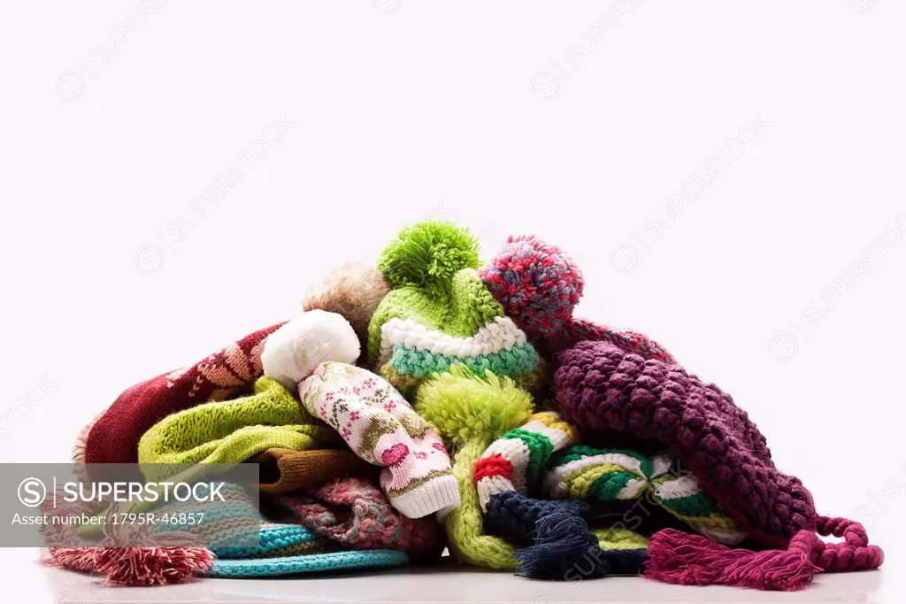 Stack of wooly hats