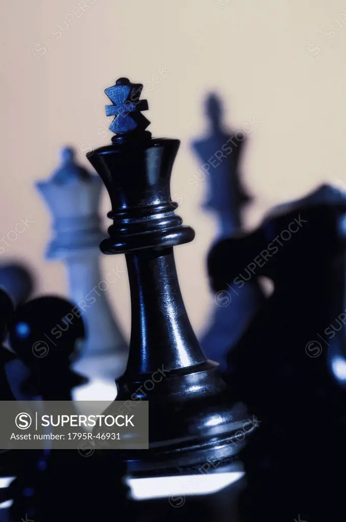 King chess piece on chess board