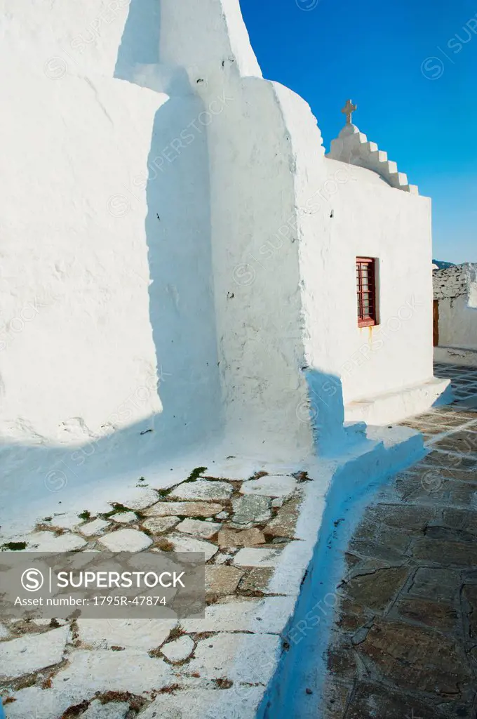 Greece, Cyclades Islands, Mykonos, Church walls