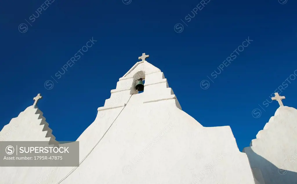 Greece, Cyclades Islands, Mykonos, Church bell tower