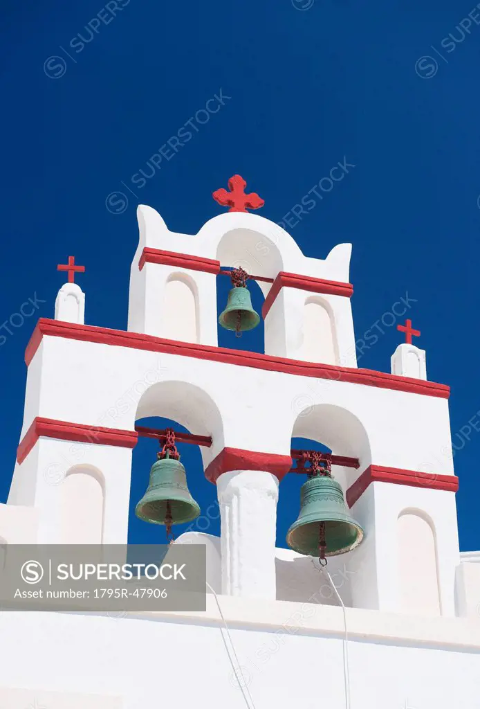 Greece, Cyclades Islands, Santorini, Oia, Church bell tower