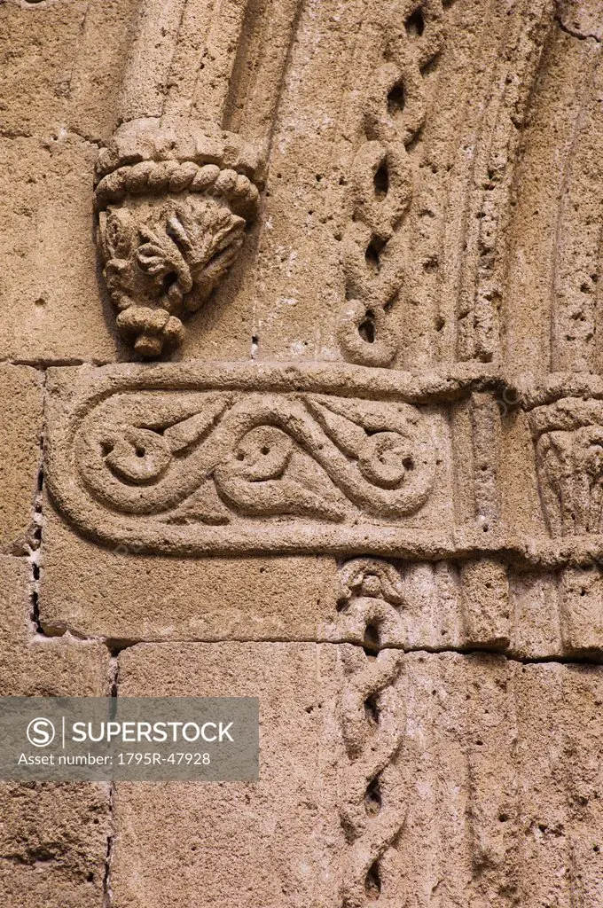 Greece, Rhodes, Medieval fortified wall carvings