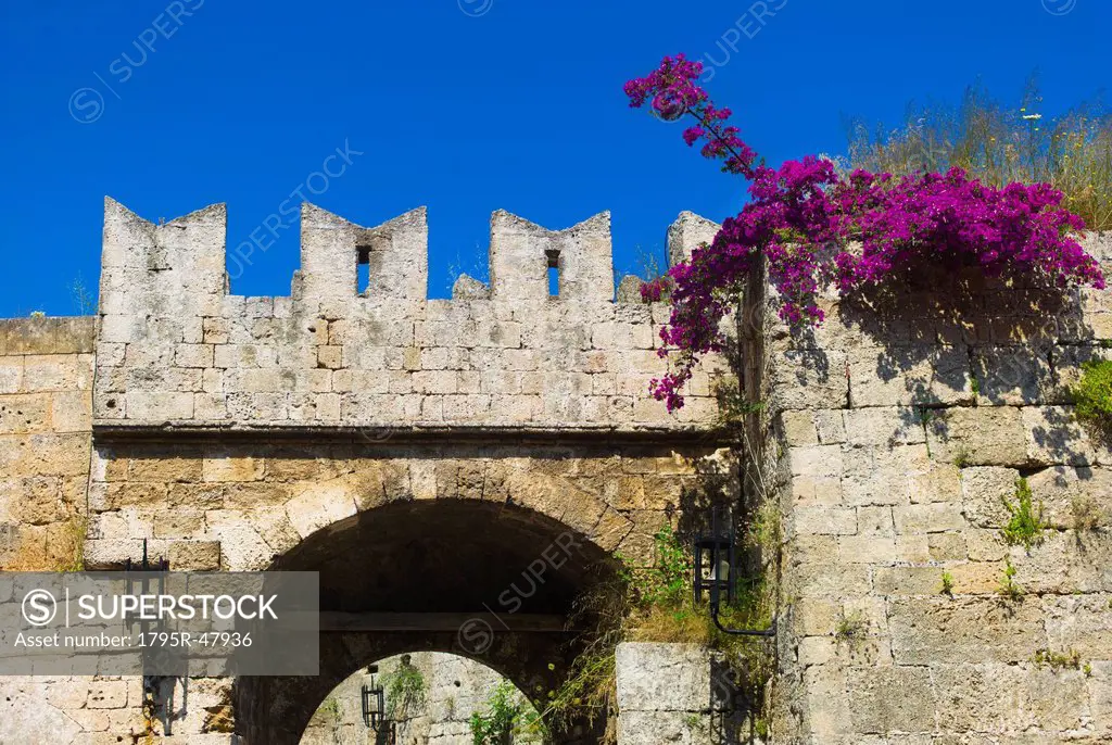 Greece, Rhodes, Medieval fortified wall