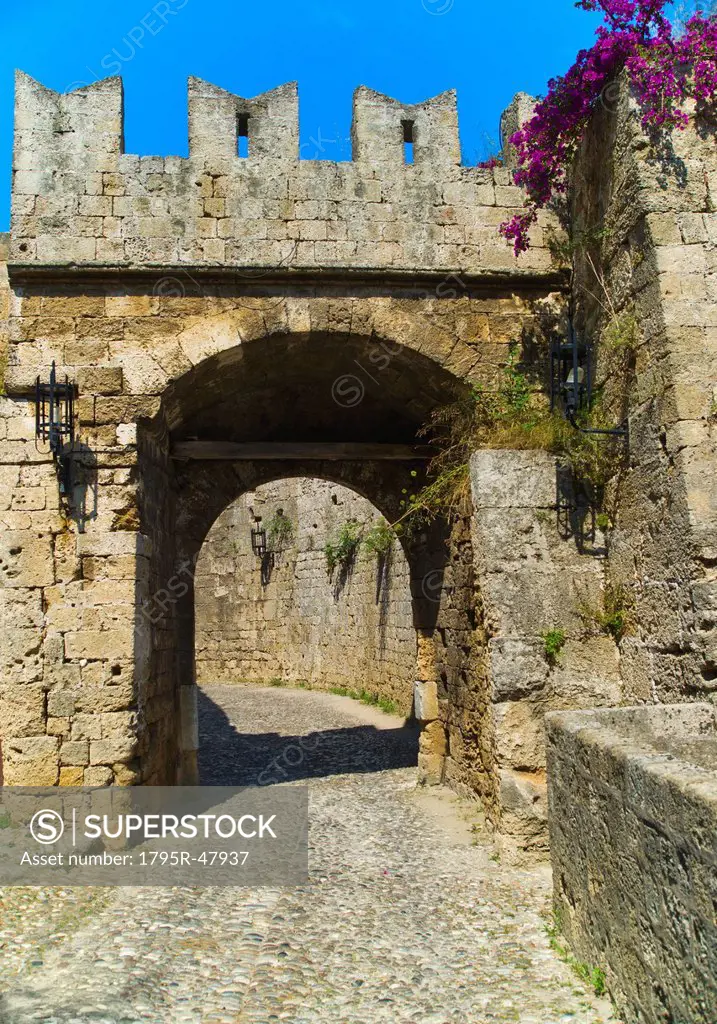 Greece, Rhodes, Medieval fortified wall