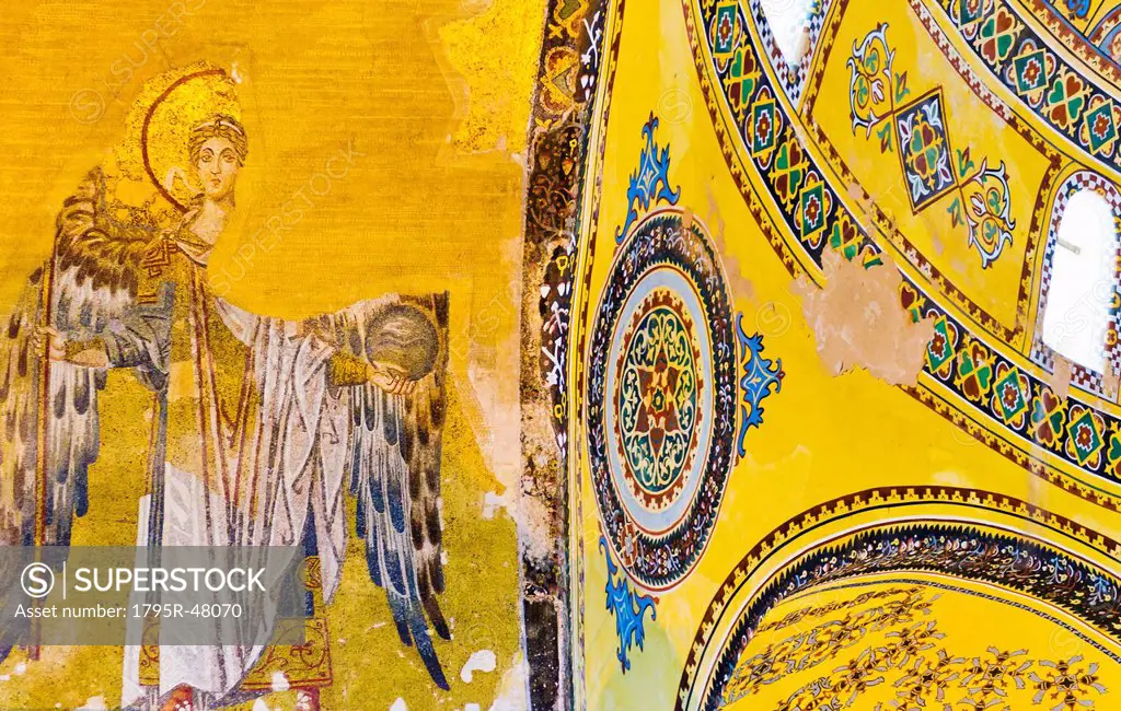 Turkey, Istanbul, Mosaic in Haghia Sophia Mosque