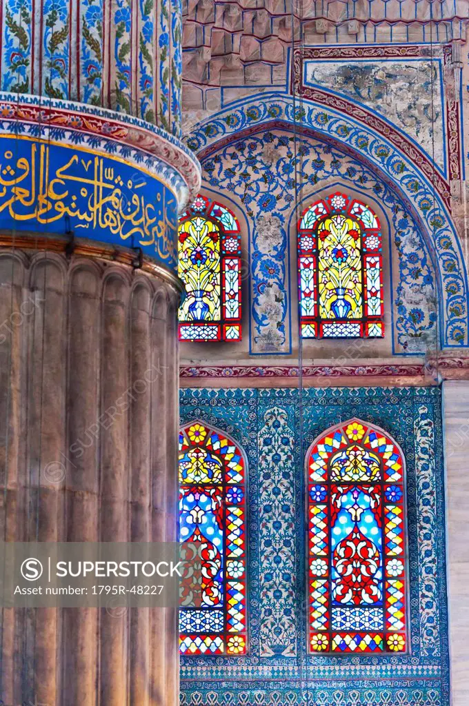 Turkey, Istanbul, Sultanahmet Mosque interior