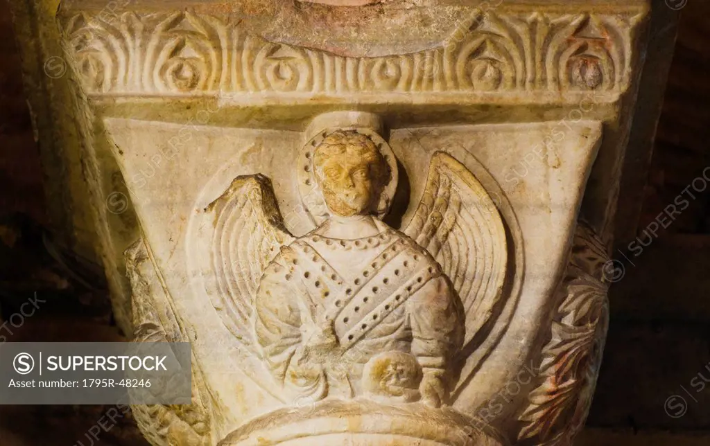 Turkey, Istanbul, Church of St Saviour in Chora, detail of sculpture