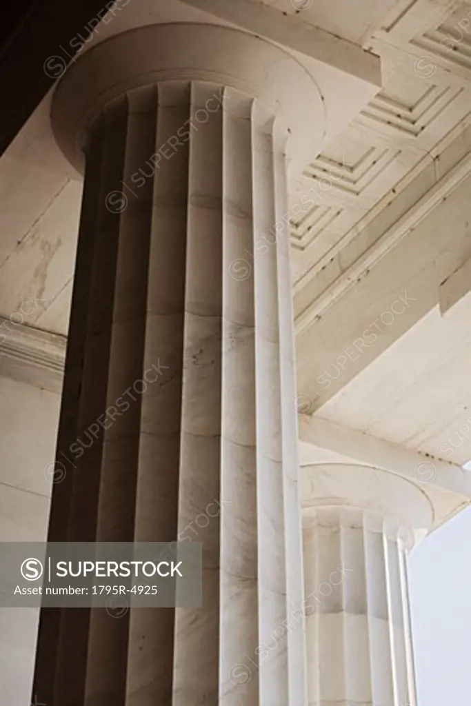 Doric columns at the Lincoln Memorial Washington DC USA