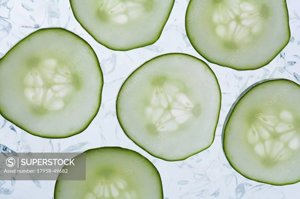 Studio shot of cucumber slices